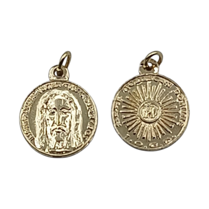 Medaglia del Volto Santo in alluminio dorato mm. 18 - confezione da 100 pezzi